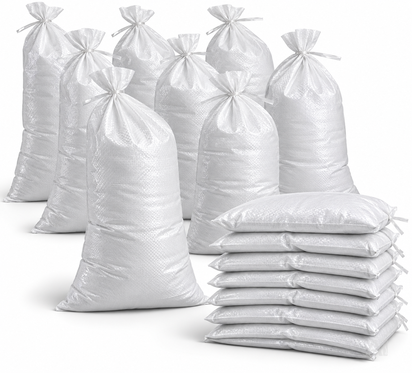 10x Sandsäcke 40x60 cm mit Schnürband zum Wasserschutz bei Hochwasser ungefüllt - Hochwasserschutz - Sack & Gewebesack
