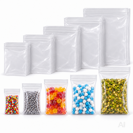 500x Druckverschlussbeutel Zip Set - reißfest & transparent Plastikbeutel Plastiktüten