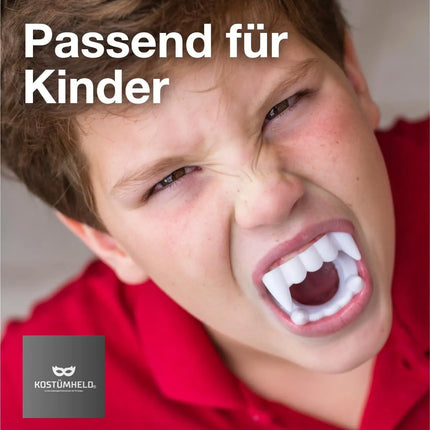 1x Vampirgebiss Fasching - kinderfreundlich - passend für Kinder - stabil & unbedenklich - Vampirzähne Gebiss Dracula