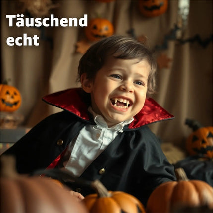 1x Vampirgebiss Fasching - kinderfreundlich - passend für Kinder - stabil & unbedenklich - Vampirzähne Gebiss Dracula