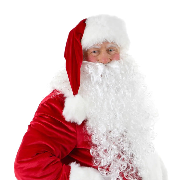 2 in 1 - Nikolausbart Set mit Perücke - Weihnachtsmannbart - zum Verkleiden als Nikolaus - Weihnachtsmann - Santa - Weihnachten - Nikolauskostüm