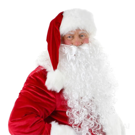 2 in 1 - Nikolausbart Set mit Perücke für Weihnachten