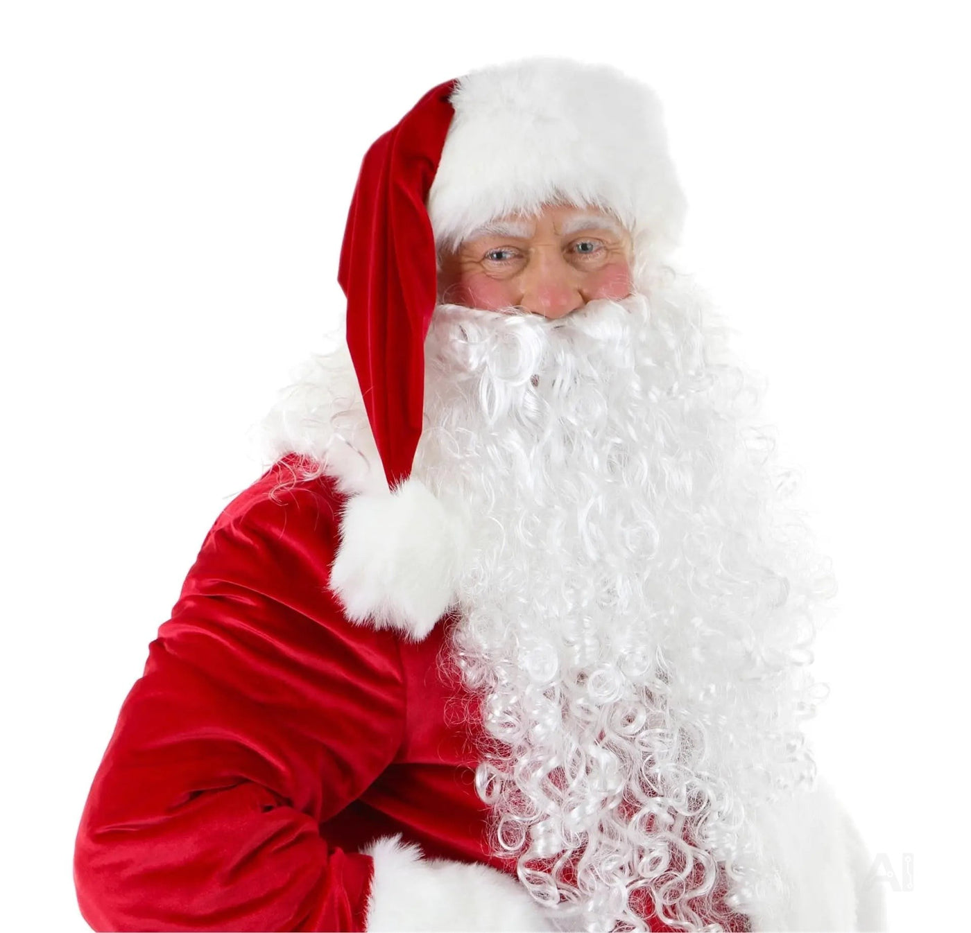 2 in 1 - Nikolausbart Set mit Perücke für Weihnachten