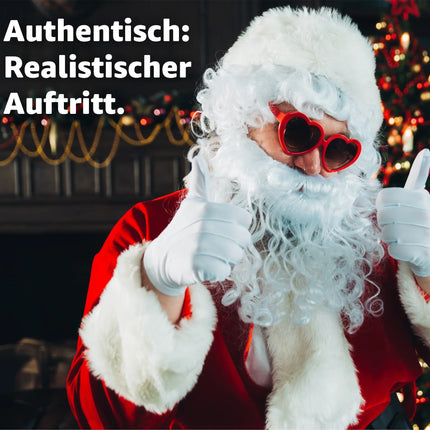 2 in 1 - Nikolausbart Set mit Perücke für Weihnachten