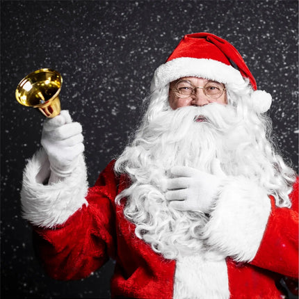 2 in 1 - Weihnachtsmannbart - Nikolausbart Kostümbart weiß Weiss
