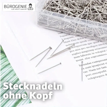 2000x Stecknadeln - Reißnägel & Kopfnägel 13 mm - für Nähen, das Dekorieren & DIY & Basteln Silber - TK Gruppe® Offizieller Onlineshop