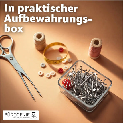 2000x Stecknadeln - Reißnägel & Kopfnägel 13 mm - für Nähen, das Dekorieren & DIY & Basteln Silber - TK Gruppe® Offizieller Onlineshop
