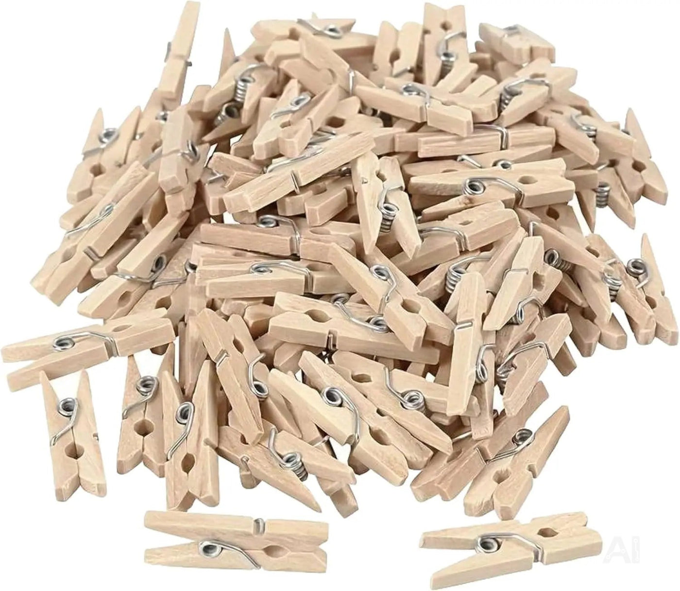 100x Mini-Holzklammer Wäscheklammern, 25 mm: Mini Holzwäscheklammern - Ideal für Fotowände, Fotohalter & DIY-Vorhaben