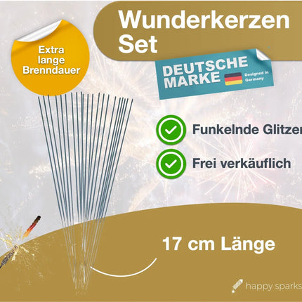 200x Wunderkerzen 17 cm - Sternspritzer Fontäne für Partys & Feuerwerk & Hochzeit & Geburtstag