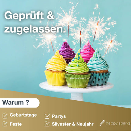200x Wunderkerzen 17 cm - Sternspritzer Fontäne für Partys & Feuerwerk & Hochzeit & Geburtstag