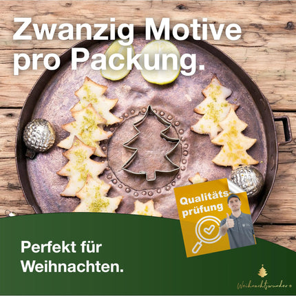 20er Ausstechform Weihnachten Set - für Backen Weihnachten & XMAS - Steckform