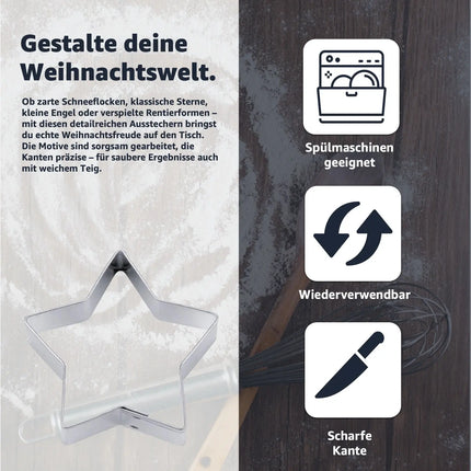 20er Ausstechform Weihnachten Set - für Backen Weihnachten & XMAS - Steckform