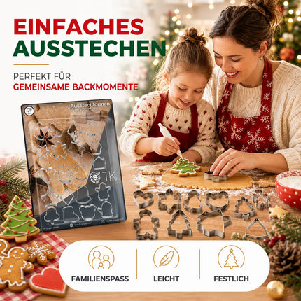 20er Ausstechform Weihnachten Set - für Backen Weihnachten & XMAS - Steckform