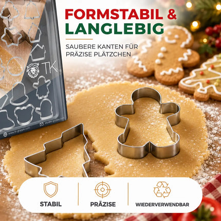 20er Ausstechform Weihnachten Set - für Backen Weihnachten & XMAS - Steckform