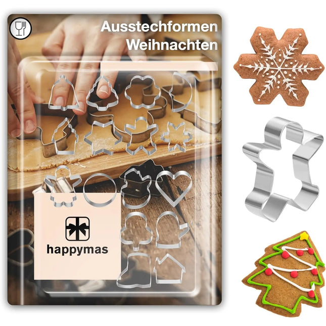 20er Keksausstecher Weihnachten Plätzchenausstecher Steckform Ausstechform zum Backen Set - Weihnachten & XMAS - Keksausstecher & & Ausstecher
