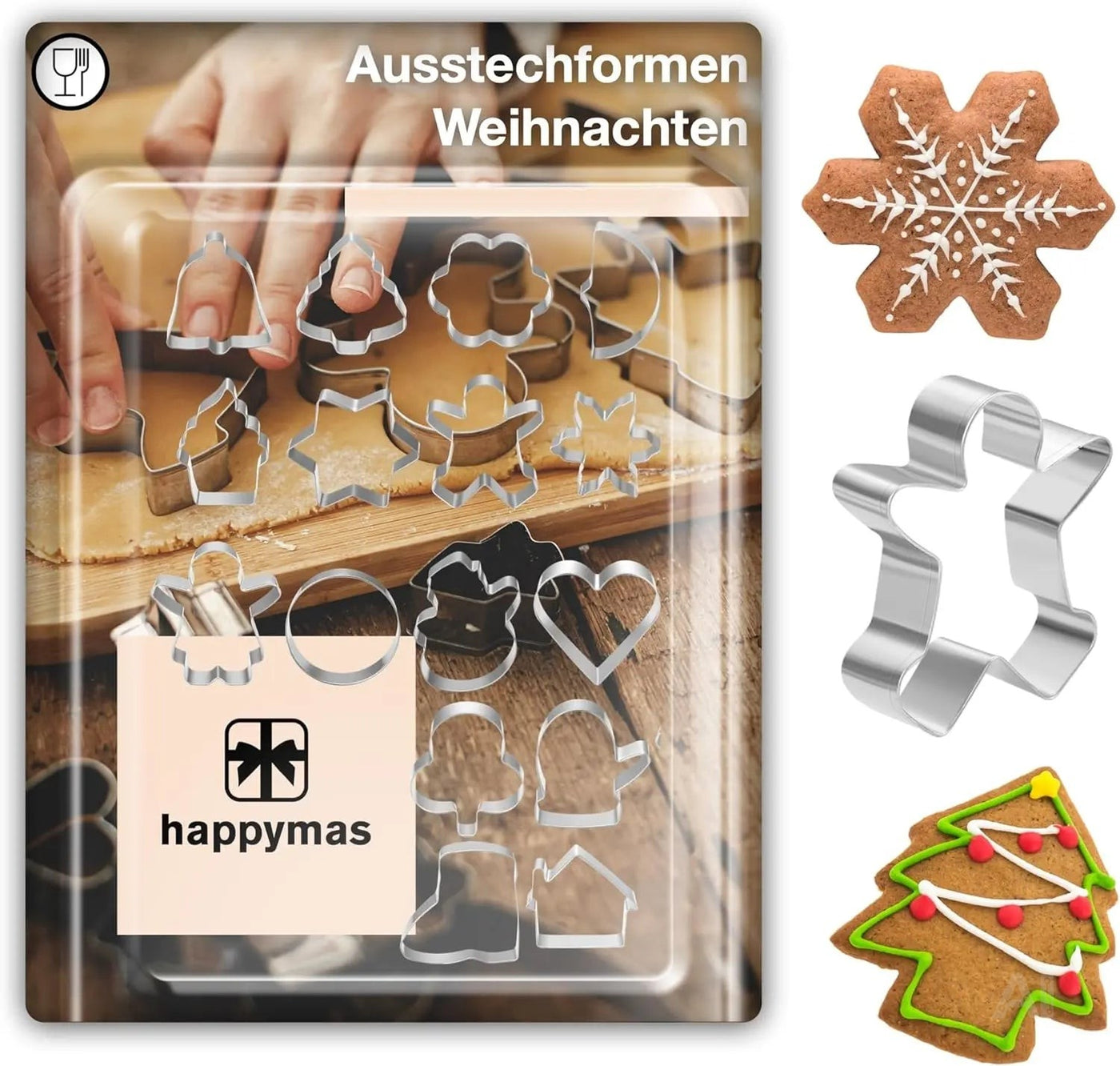 20er Keksausstecher Weihnachten Plätzchenausstecher Steckform Ausstechform zum Backen Set