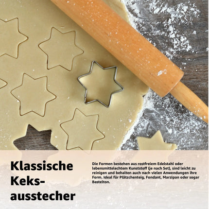 20er Keksausstecher Weihnachten Plätzchenausstecher Steckform Ausstechform zum Backen Set
