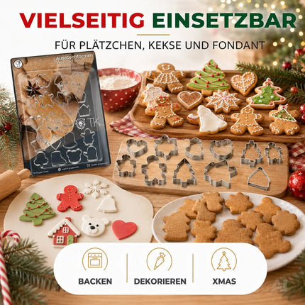 20er Keksausstecher Weihnachten Plätzchenausstecher Steckform Ausstechform zum Backen Set