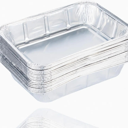 20x Aluminiumschale Einweg Grillschale – Fettauffangschale & Tropfschale für Gasgrill, Holzkohlegrill, Elektrogrill und Backofen (195x152x40 mm)