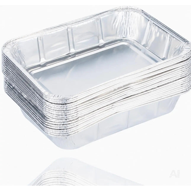 20x Aluminiumschale Einweg Grillschale – Fettauffangschale & Tropfschale für Gasgrill, Holzkohlegrill, Elektrogrill und Backofen (195x152x40 mm)