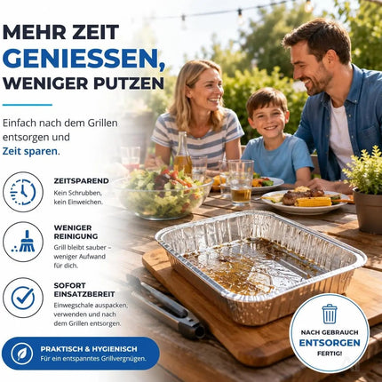 20x Aluminiumschale Einweg Grillschale – Fettauffangschale & Tropfschale für Gasgrill – Detailansicht 3