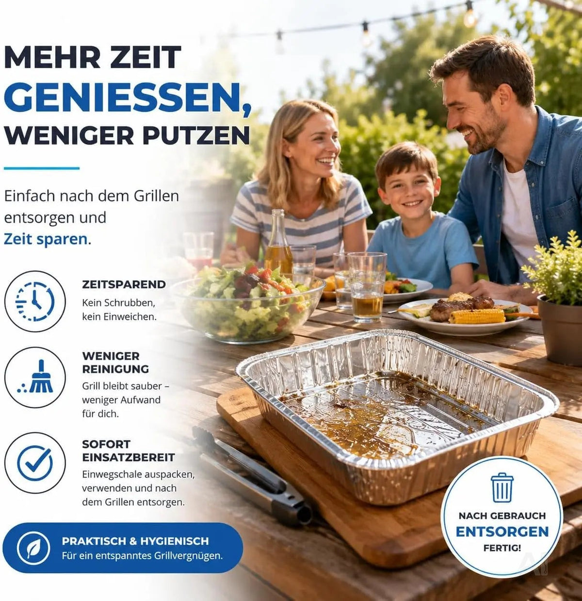 20x Aluminiumschale Einweg Grillschale – Fettauffangschale & Tropfschale für Gasgrill – Detailansicht 3