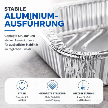 20x Aluminiumschale Einweg Grillschale – Fettauffangschale & Tropfschale für Gasgrill – Detailansicht 4