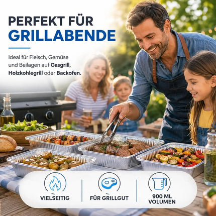 20x Aluminiumschale Einweg Grillschale – Fettauffangschale & Tropfschale für Gasgrill – Detailansicht 7