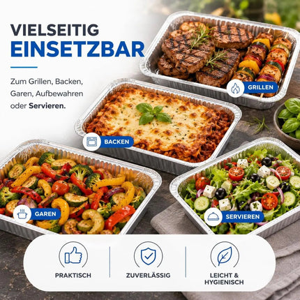 20x Aluminiumschale Einweg Grillschale – Fettauffangschale & Tropfschale für Gasgrill – Detailansicht 3