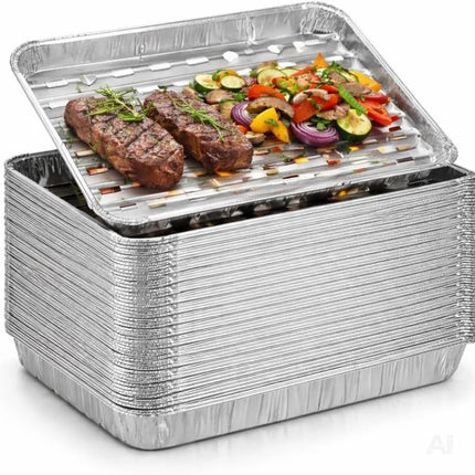 20x Aluminiumschale Einweg Grillschale – Fettauffangschale & Tropfschale für Gasgrill