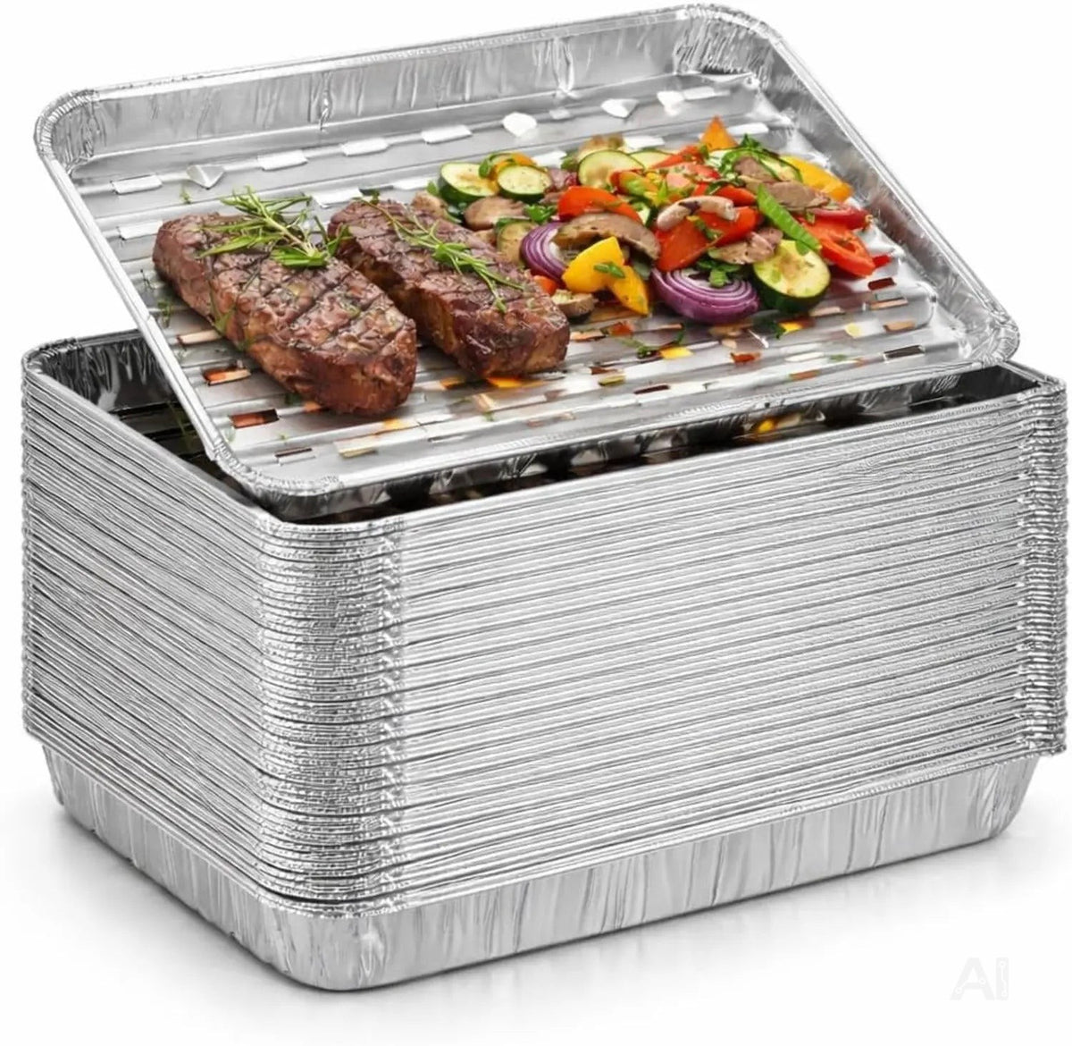 20x Aluminiumschale Einweg Grillschale – Fettauffangschale & Tropfschale für Gasgrill, Holzkohlegrill, Elektrogrill und Backofen (20x Grillschale (340x320x25 mm))