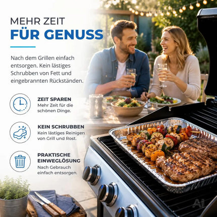 20x Aluminiumschale Einweg Grillschale – Fettauffangschale & Tropfschale für Gasgrill – Detailansicht 6