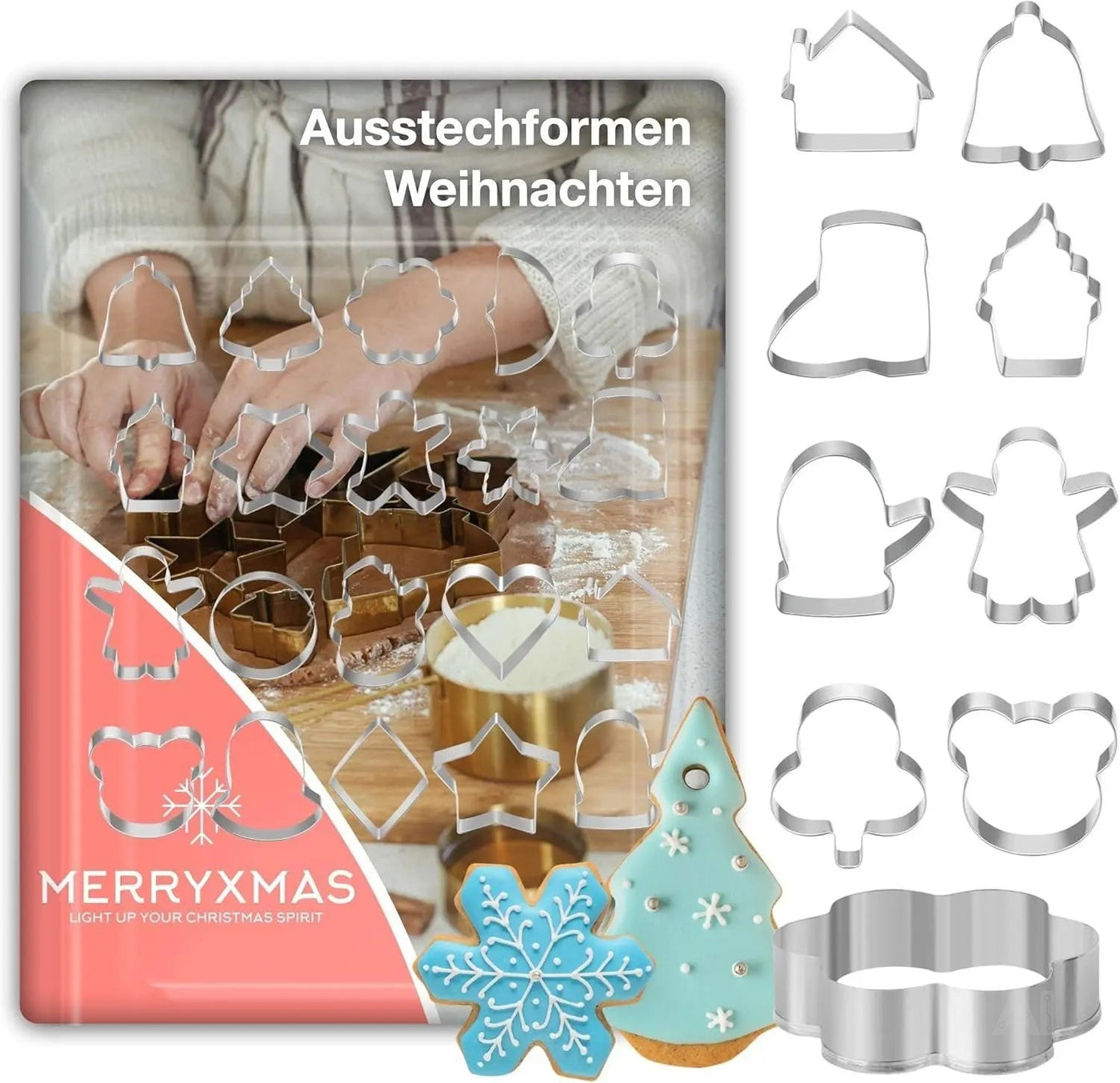 20x Ausstecher Weihnachten & Advent Motive Set - Keksausstecher zum Backen