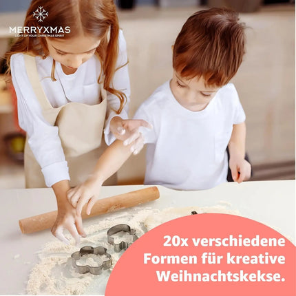 20x Ausstecher Weihnachten & Advent Motive Set - Keksausstecher zum Backen - Steckform & Plätzchenausstecher & Ausstecher
