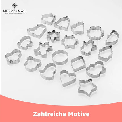 20x Ausstecher Weihnachten & Advent Motive Set - Keksausstecher zum Backen - Steckform & Plätzchenausstecher & Ausstecher