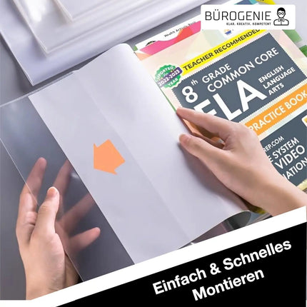 20x Buchumschlag klar & transparent Umschlag & Hefthülle Buchschoner - DIN A4 – ideal für den Schutz von Büchern, Heften, Schulbüchern und Notizbüchern