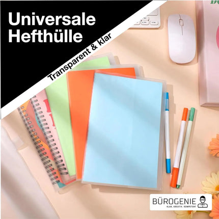 20x Buchumschlag klar & transparent Umschlag & Hefthülle Buchschoner - DIN A4 – ideal für den Schutz von Büchern, Heften, Schulbüchern und Notizbüchern