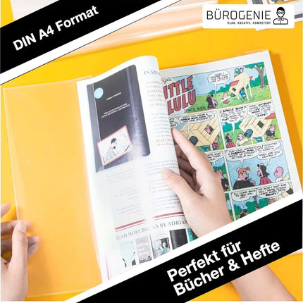 20x Buchumschlag klar & transparent Umschlag & Hefthülle Buchschoner - DIN A4 – ideal für den Schutz von Büchern, Heften, Schulbüchern und Notizbüchern