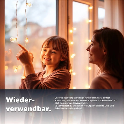 20x Lichterkette Saugnäpfe Saughaken - Saugnapfhalter mit Schlitz für Lichterkette