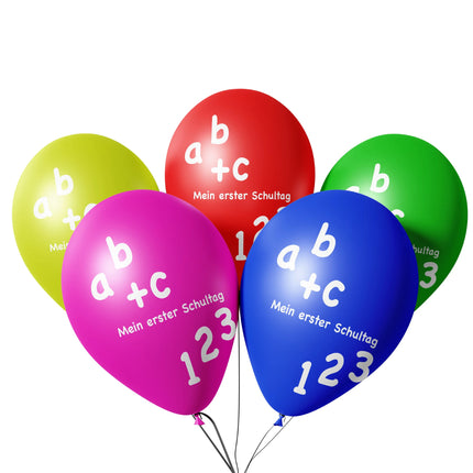 20x Luftballons Einschulung Schule Ballon ABC 1. Schulanfang zur Deko & Dekoration