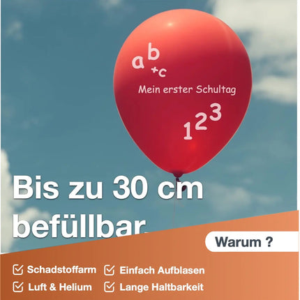 20x Luftballons Einschulung Schule Ballon ABC 1. Schulanfang zur Deko & Dekoration