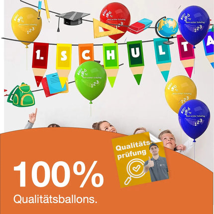 20x Luftballons Einschulung Schule Ballon ABC 1. Schulanfang zur Deko & Dekoration