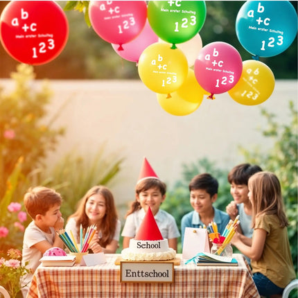 20x Luftballons Einschulung Schule Ballon ABC 1. Schulanfang zur Deko & Dekoration