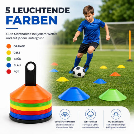 20x Markierungshütchen Hütchen Kegel für Slalom Trainingszubehör & Fußballzubehör