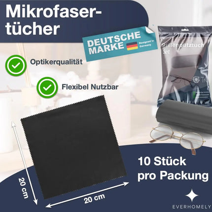 20x Mikrofasertuch Brillenputztuch zur Reinigung von Brillengläser & Glas