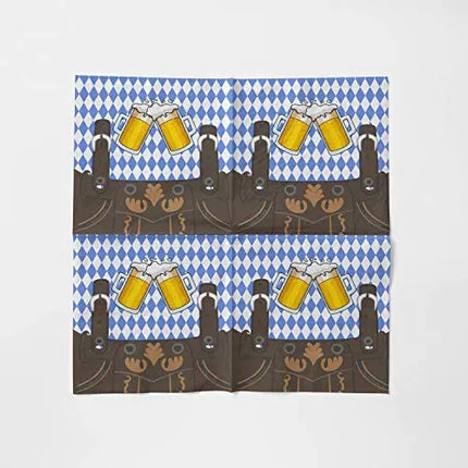 20x Oktoberfest Servietten 33x33 cm Wiesn Bayrisch blau weiß Bayern Partyset Deko Dekoration