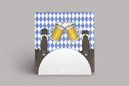 20x Oktoberfest Servietten 33x33 cm Wiesn Bayrisch blau weiß Bayern Partyset Deko Dekoration