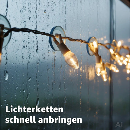 20x Saugnäpfe für Lichterketten - Perfekte Deko für jedes Fenster – Detailansicht 2