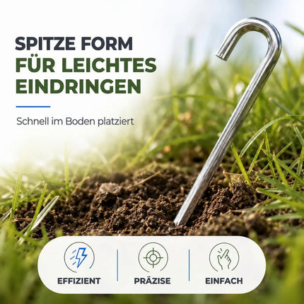 20x Zeltheringe 18 cm – Robuste Erdnägel aus Stahl für Camping, Garten & Outdoor – Stabile Zeltbefestigung & Zeltzubehör (20x)