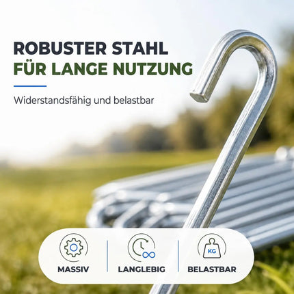 20x Zeltheringe 18 cm – Robuste Erdnägel aus Stahl für Camping, Garten & Outdoor – Stabile Zeltbefestigung & Zeltzubehör (20x)